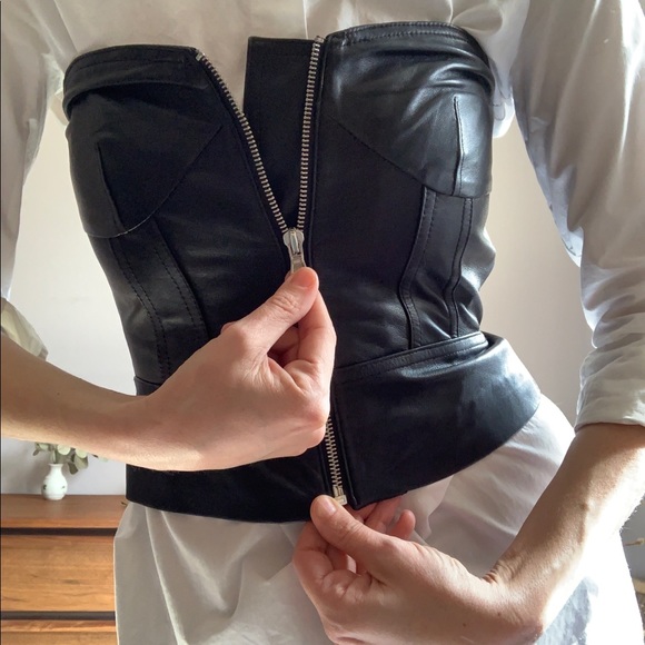 Marc By Marc Jacobs Tops - Marc by Marc Jacobs Lambs Leather Black Bustier 2